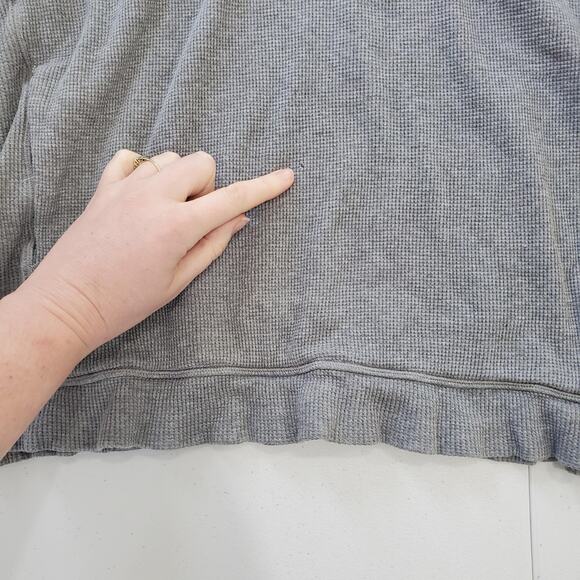 Lululemon Hoodie Womens Medium Large Gray Waffle Knit Cropped Oversized Pullover - Picture 3 of 9